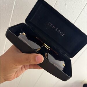 Versace Black Sunglasses with Gold Details